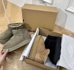 Designer Classic Ultra Mini Boots Snow Boot Platform Women Men Fur Sheepskin Tasman Tazz Chestnut Sand Mustard Seed Beige Driftwood Australian Winter Ankle shoe RR4