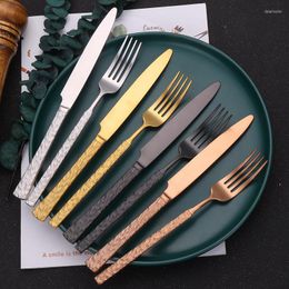 Dinnerware Sets Home Tableware Stainless Steel Spoons Forks Knives Set 16Pcs Silver Flatware Cutlery Western Golden