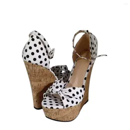 Sandals DIZHUANG ShoesSexy Women's High Heeled Sandals. About 15 Cm Heel Height. Polka Dots. Wedgers Summer Shoes