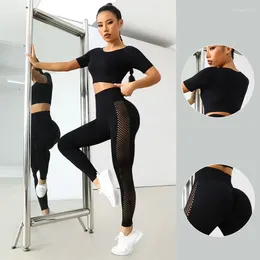 Active Sets Seamless Women Yoga Set Gym Clothing Sports Bra Crop Top High Waist Leggings Workout Kit