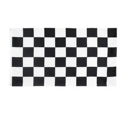 Black White Square Chequered Racing Car Flag Direct Factory Stock Double Stitched for Decoration9396488