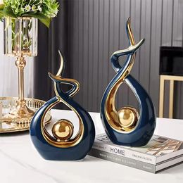 Home Decor Modern Abstract Art Ceramic Statue Table Decorations for Dining Room Living Room Office Centrepiece
