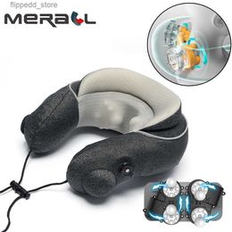 Massaging Neck Pillowws Electric U Shaped Pillow Neck Massager USB Charging Portable Neck Shoulder Cervical Relaxing Massager Protector Outdoor Home Car Q231123