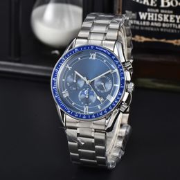 2024 Stainless steel and Leather Wrist Watches for Men New Mens Watches All Dial Work Quartz omegas Watches Watchs Top Luxury Brand Clock Men Fashion OME-10