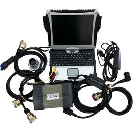 MB Star C3 Cables Full Set with SSD Touchable CF19 Used Laptop Diagnostic Tool for Cars Multi Languages Ready to Use