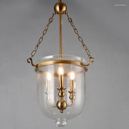 Pendant Lamps American Country Style Round Chandelier Bedroom Restaurant Creative Personality Candle Industrial Glass Barrel Design Lighting