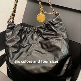 Classic black gold 22 bag womens shoulder bags luxury designer bag women totebag leather handbag diamond checked chain Bag