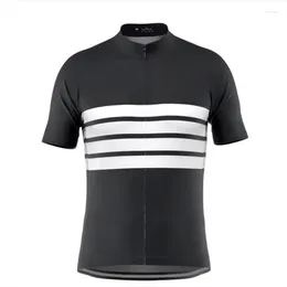 Racing Jackets Men Cycling Short Jersey Pro Team 3 Colors Seamless Sleeve Cuff Fit Tops Road Bike MTB Breathable Jerseys