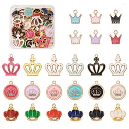 Charms 48Pcs Mixed Shape Alloy Enamel Crown For Bracelet Necklace Earring DIY Fashion Jewelry Accessories Making