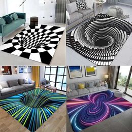 Carpets Vortex Phantom Carpet Living Room Entrance Door Mat Abstract Geometric Optical Non-slip Floor Mat Home Can Be Customized