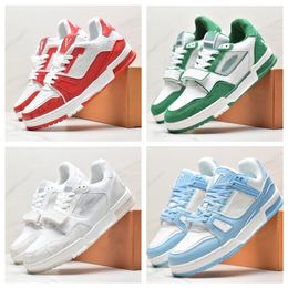 2023 Designer Flats Sneakers Sneakers Casual Denim Canvas leather White green Red Blue Letters Fashion platform men's and women's low sneakers dress shoes