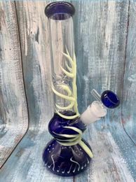 Smoking Pipes Glass Bongs Jellyfish Pattern Hookahs Oil Rigs Straight Tube Beaker Bong Dab Rig Glow In The Dark Water Gid04 Drop Del Dheto