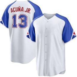 Baseball Jersey 13 Ronald Acuna Jr. Dansby Swanson Gold Programme Matt Olson Mens Ozzie Albies Women Austin Riley Youth Travis d'Arnaud Dale Murphy Arcia 23 28