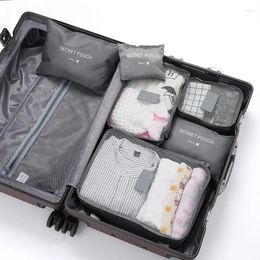 Duffel Bags Travel Bag Storage Cube Packing For Organizer Wardrobe Tidy Shoes Pouch Clothes Set 6PCS Suitcase Case