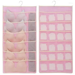Storage Bags Wardrobe Hanging Bag For Bras Underwear Socks And More Double-Sided Organiser Dorm Room Closet