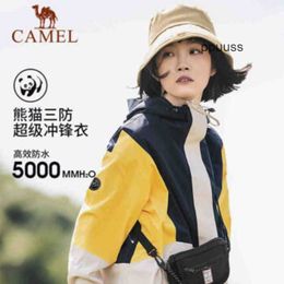 Designer Camel Arcterys Jackets Apparel Coats Windproof and Waterproof Panda Series Ding Zhens Defense Charge Coat Single Layer Outdoor Waterproof Travel Apparel