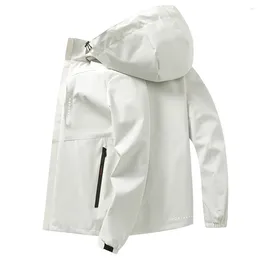 Men's Jackets KOODAO For Men Sport Fashion Outdoor Hooded Coat Polyester Spring And Autumn White/Black/Grey/Red/Blue