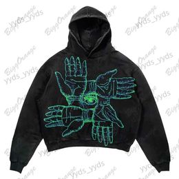 Men's Hoodies Sweatshirts Fashion Sweatshirts Cotton Loose Goth Sweatshirts Unisex Vintage Skull Print Street Hip Hop Teen Clothing Oversized Hoodie Tops T231123