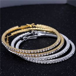 Hot Earrings for Women 2-10 cm Hoop Big Circle Earrings Fashion Extra Big Large Crystal Hoop Earrings Party Jewelry Gold Silver LL