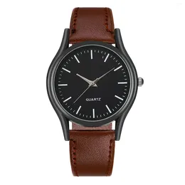 Wristwatches His And Her Couple Watches Easy To Read Three-Hand Analogue Leather Band Elegant Valentine's Day Gift
