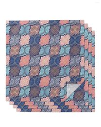 Table Napkin 4pcs Morocco Retro Pattern Square Napkins 50cm Party Wedding Decoration Cloth Kitchen Dinner Serving