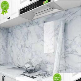 Wallpapers Marble Self-Adhesive Waterproof Wallpaper Kitchen High Temperature Resistance Oil Proof Cabinet Refurbished Countertop St Dhawh