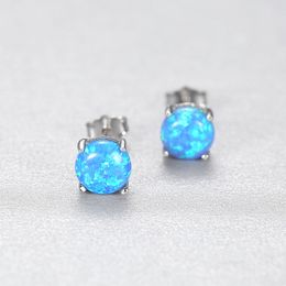 Retro Stud Earrings S925 Sterling Silver Four Claw Opal High end Earrings Europe America Latest Popular Women Earrings Party Banquet Jewellery Valentine's Day Gift spc