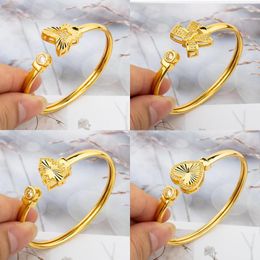 Bangle Fashion Bangles Crystal Double Heart For Women Lady Jewelry Copper Charm Open Valentine's Gift