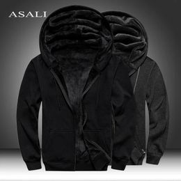 Men's Hoodies Sweatshirts 2023 Men Winter Thick Warm Fleece Zipper Coat Sportwear Male Streetwear 4XL 5XL 231122