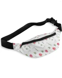 Waist Bags Watercolor Flowers Roses For Women Man Travel Shoulder Crossbody Chest Waterproof Fanny Pack