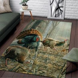 Carpets Turkey Hunting Rug 3D All Over Printed Carpet Mat Living Room Flannel Bedroom Non-slip Floor 03