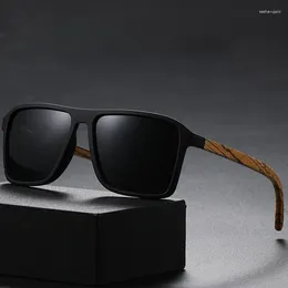 Sunglasses 2023 Polarized Man Simple Fashion Wood Leg Glasses Comfortable Lightweight Driving Travel UV Protection Eyewear