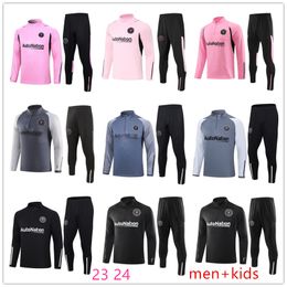 2023 2024 Inter Miami Cf Football Fans Men's Tracksuits Embroidery Soccer Training Clothing Outdoor Jogging Shirt 23 24 men kids Half pull Training suit