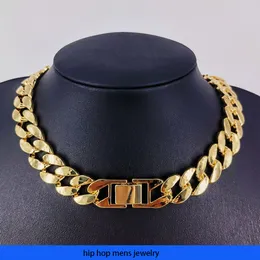 hip hop necklace for mens gold chain iced out cuban chains Bracelet 15mm smooth and minimalist hiphop for men and women