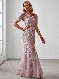 Urban Sexy Dresses Elegant Evening Dress Sequin Print Fishtail Tulle for Party Ever Pretty of Lilac tulle Bridesmaid 231123