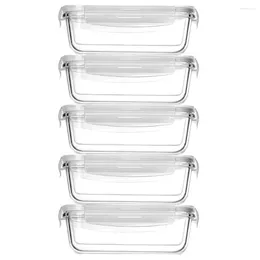 Storage Bottles Set Of 5 Stackable Borosilicate Glass Food Containers 30 Oz