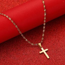 Pendant Necklaces Small Cross For Women Charms Chain Gold Colour Crosses Jewellery Jesus Girls