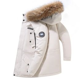Men's Jackets Quality Male Outdoor Windproof Warm Parkas Winter Men Hooded Fur Collar Long Down Casual Duck Coats 231123