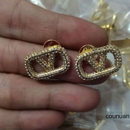 Designer Earrings ear studs Dangle Chandelier Without Box Fashion Jewelry Women Studs Luxury Brass Full Diamond engagement Earring