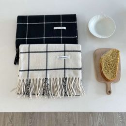 Japan South Korea~High quality British plaid imitation cashmere tassel new winter couple scarf and shawl long silk scarves