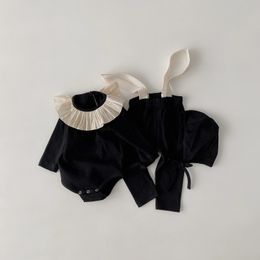 Pyjamas Baby Girl Clothes Set Bodysuit Pants Hat 3pcs Cotton Toddler Outfits Kids Overalls Children Boys Clothing 231122