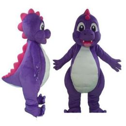 2018 factory new purple dino dinosaur mascot costume suit for adult to wear for 227M