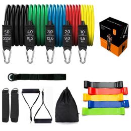 Fasce di resistenza 5 livelli Set 17 pezzi Allenamento della forza Tensione Yoga Pull Rope Tubo elastico Attrezzature per la palestra sportiva domestica