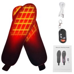 Shoe Parts Accessories USB Heated Shoe Insoles Rechargeable Electric Feet Warmer Winter Outdoor Remote Control Heating Insoles Foot Warming Shoes Pad 231122