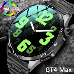 Wristwatches For Huawei Xiaomi NFC Smart Watch Men GT4 Max AMOLED 466*466 HD Screen Heart Rate Bluetooth Call IP68 Waterproof SmartWatch 2023Q231123