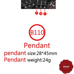 B110 S925 Sterling Silver Pendant Personalized Fashion Simple Couple Creative Diamond Inlaid Cross Flower Letter Net Red Hip Hop Punk Jewelry Lover Gift New Style