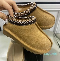 Kids Toddler Slippers windtight Fur Slides Sheepskin Shearling Classic Ultra Mini Boot Winter Mules Slip-on Suede Booties