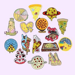 Brooches Pins Pizza Enamel Pin Devil Hand UFO Planet Halloween Backpacks Lapel Funny Gothic Metal Badge Jewelry Gift For FriendsPins