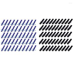 100Pcs Velvet Pen Pouch Sleeve Holder Single Bag Case Pencil - 50 Pcs Black & Blue