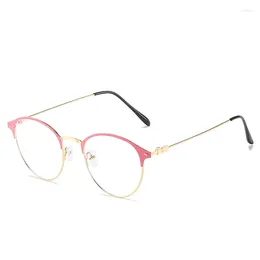 Sunglasses Blue Light Blocking Students Look Far Nearsighted Glasses For Women Men Metal Round Prescription Spectacles 0 -0.5 -1.0 To -6.0